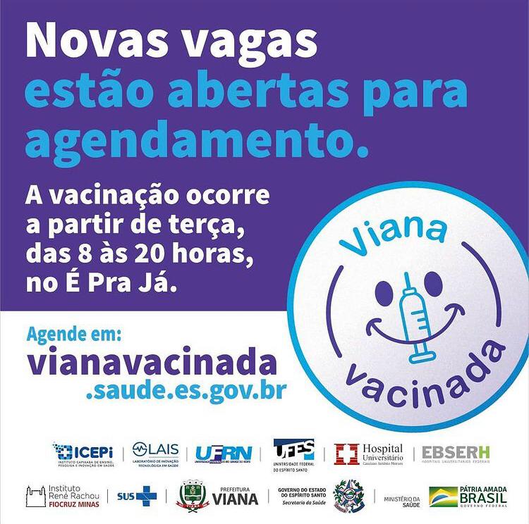 Aplicação de vacina continua por toda essa semana! #Vianavacinada #Juntosnocombateaovirus