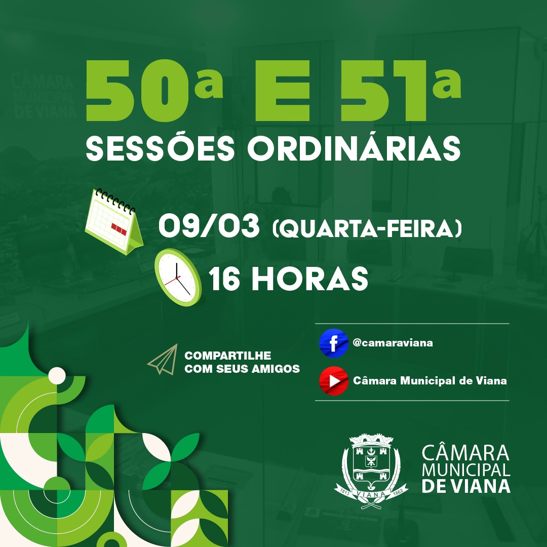 PAUTA DA QUINQUAGÉSIMA (50ª) SESSÃO ORDINÁRIA 